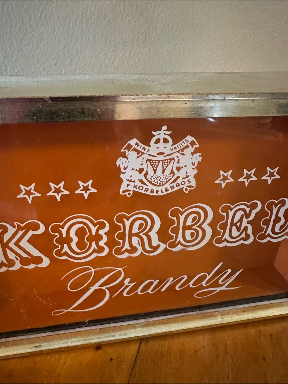 Vintage Korbel Brandy Advertising Clock Liquor Sign Collectible Works Man Cave